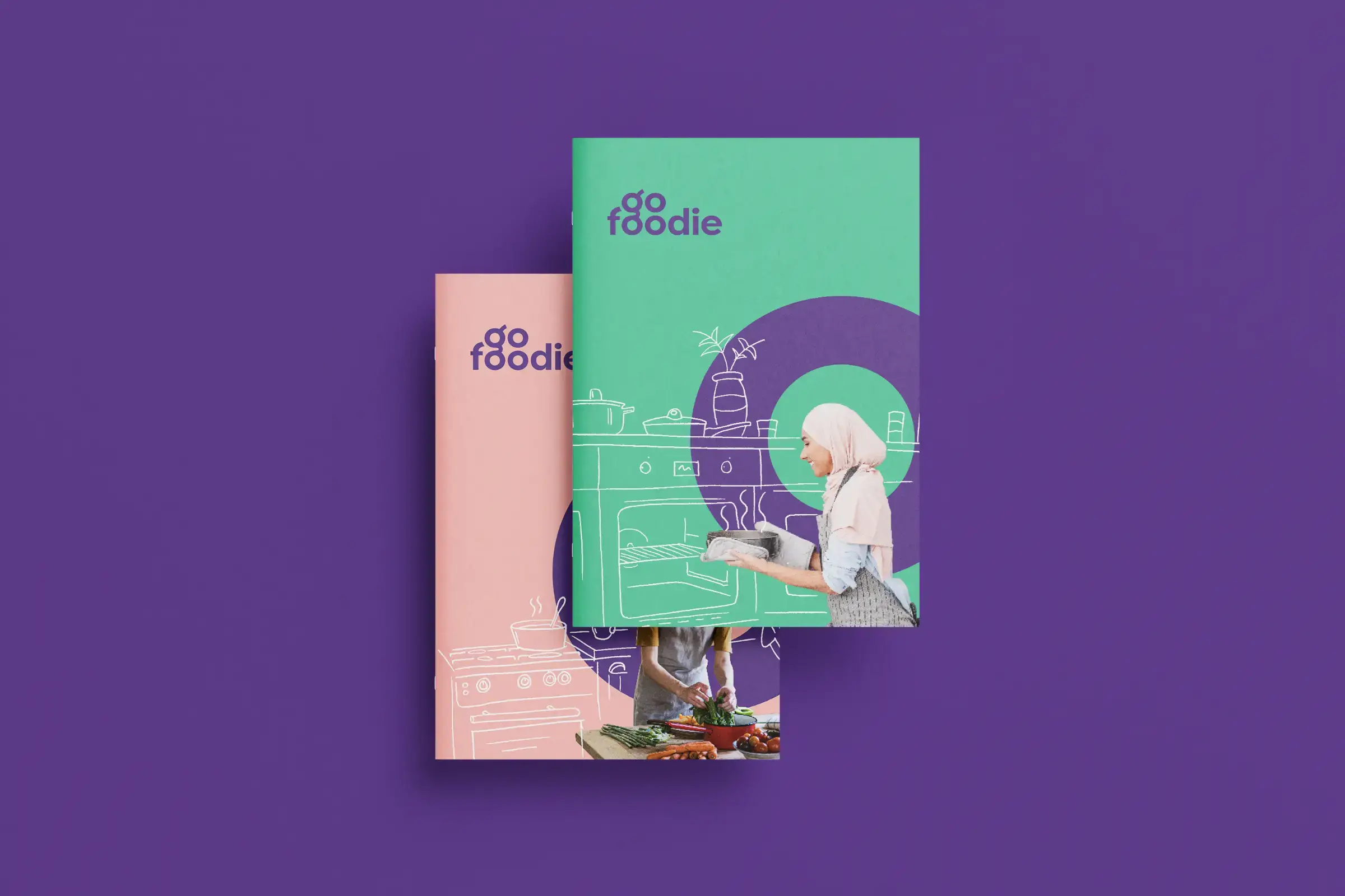 GoFoodie brand identity visuals by Ten Fathoms