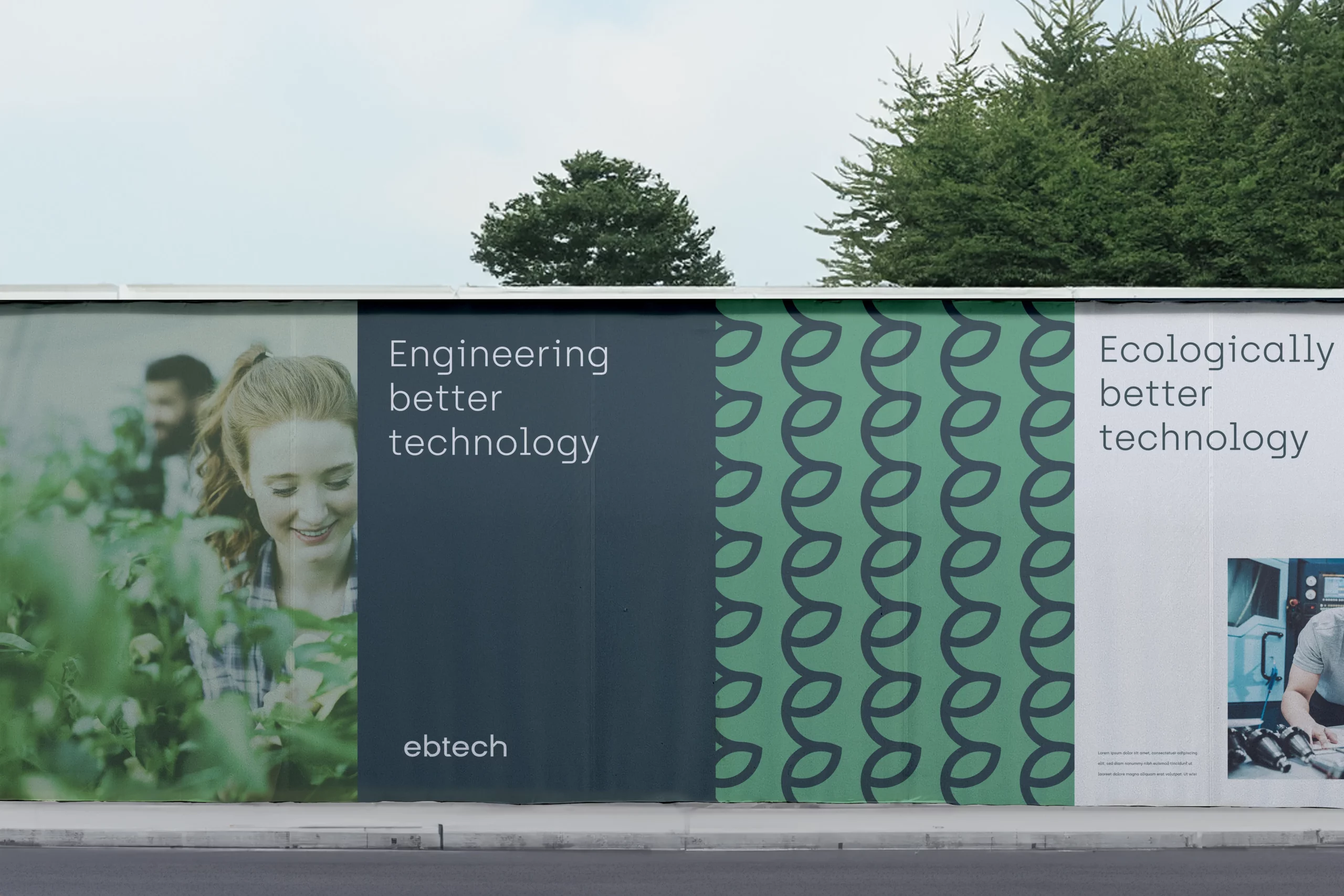 Ebtech Wall Poster Designs. Construction branded boards. Branded Materials by Ten Fathoms